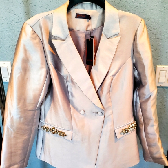 Silver blazer with rhinestone - Picture 1 of 4